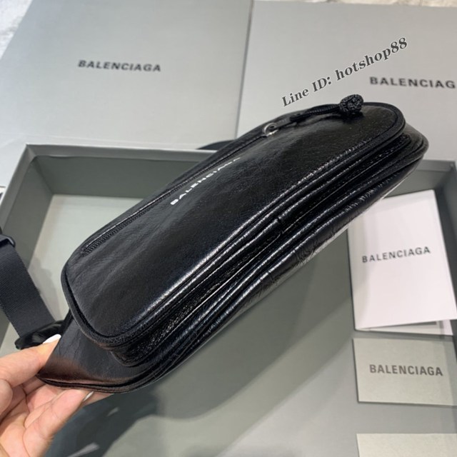 Balenciaga專櫃爆款斜挎胸包腰包 巴黎世家男女同款腰包全皮胸包 fyj1513